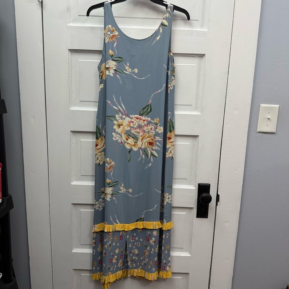Boho Floral Ruffle Tiered Maxi Dress My Boyfriend’s Back Womens M - Picture 6 of 10